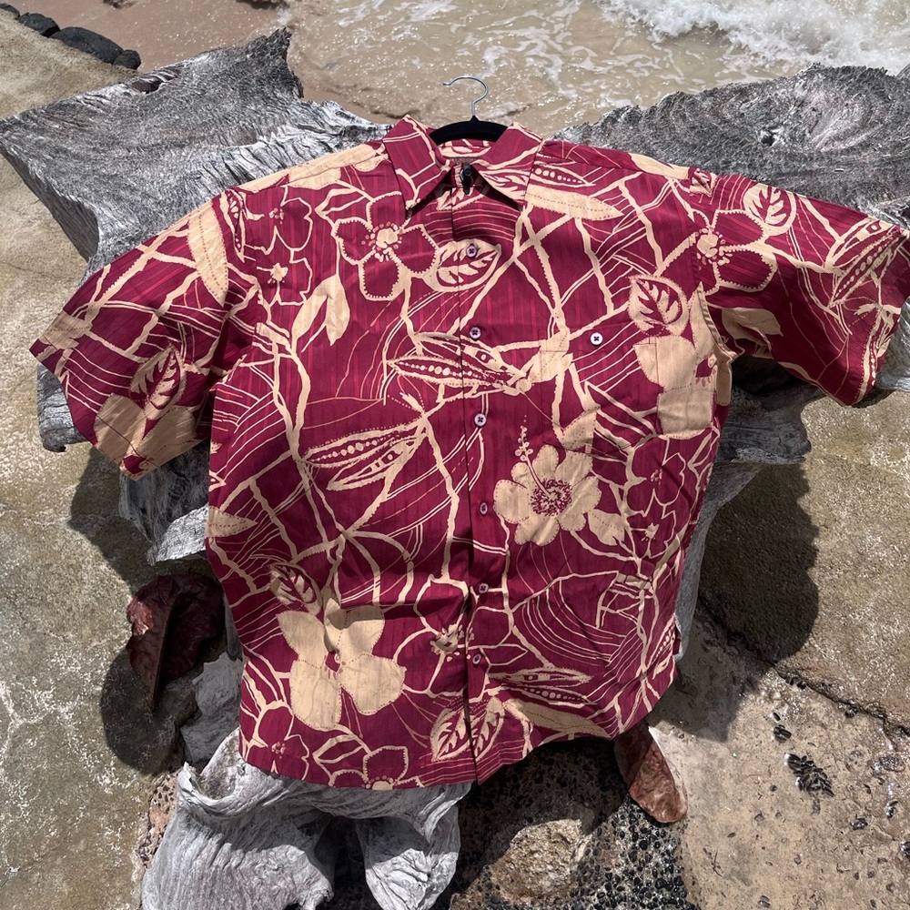 Tori Richard Red and Cream Patterned Shirt